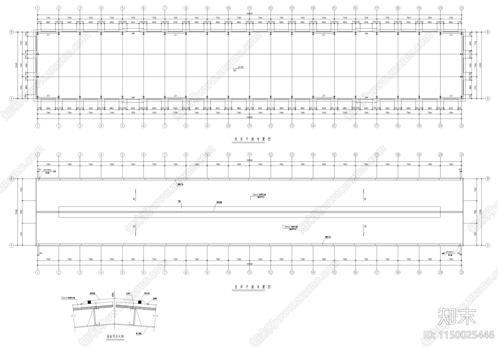 人造革工业产业园厂房建筑规划结构CAD施工图cad施工图下载【ID:1150025446】