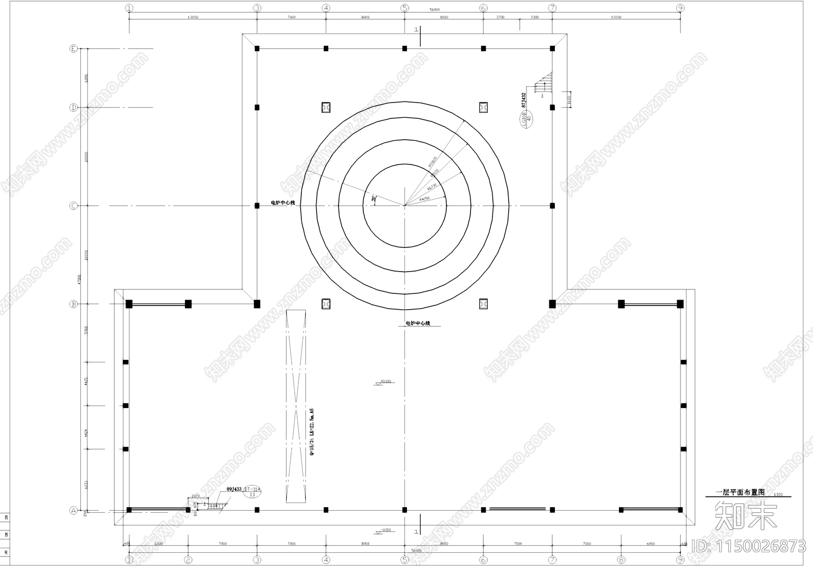 大型工厂车间厂房工业建筑cad施工图下载【ID:1150026873】