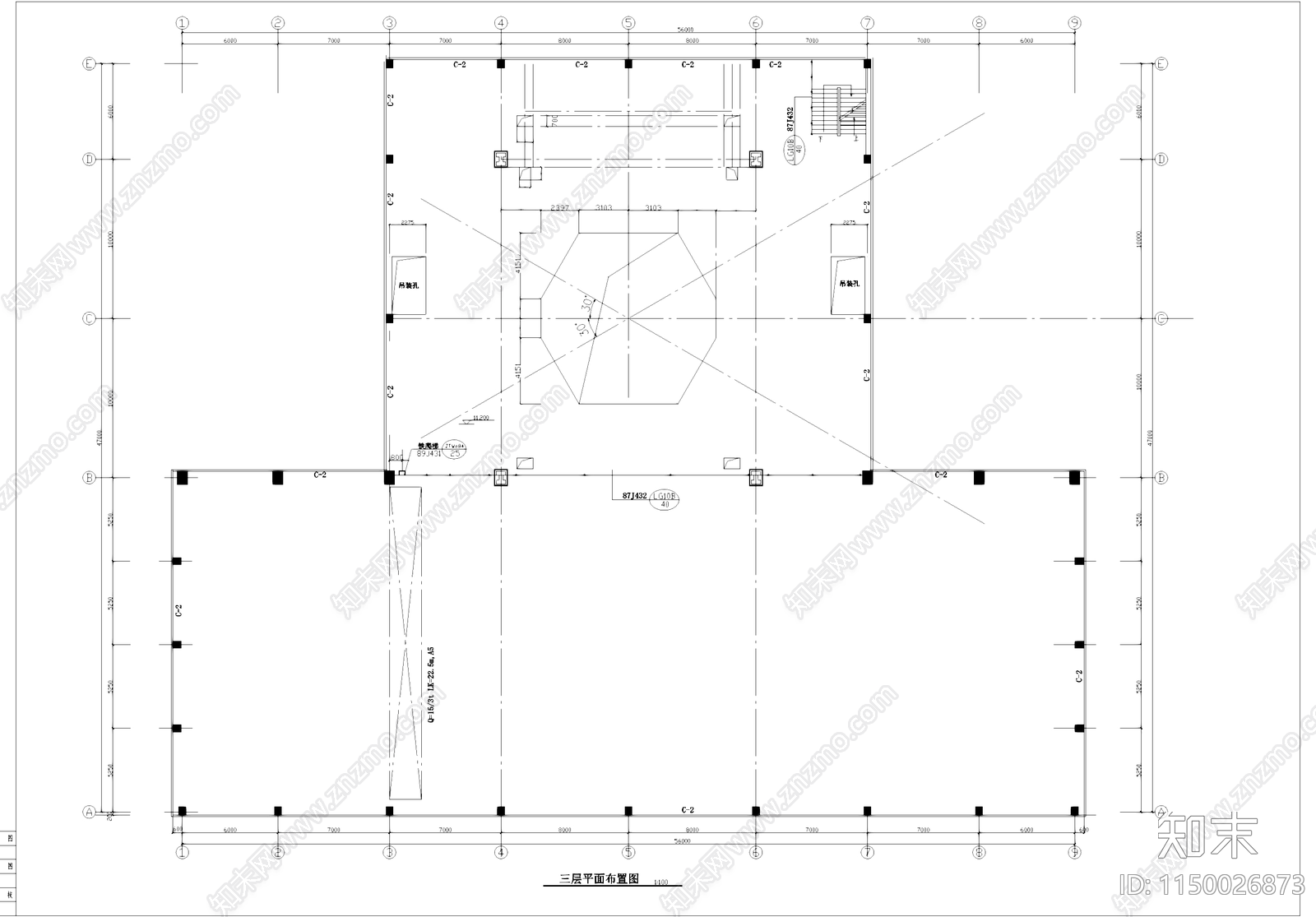大型工厂车间厂房工业建筑cad施工图下载【ID:1150026873】