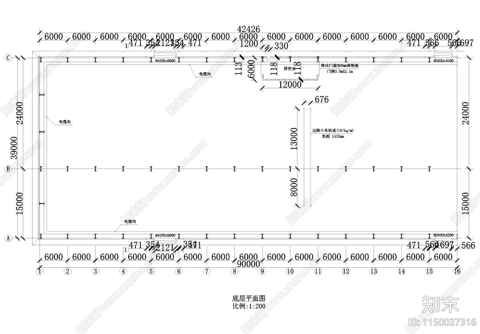 单层钢结构车间厂房工业建筑cad施工图下载【ID:1150027316】