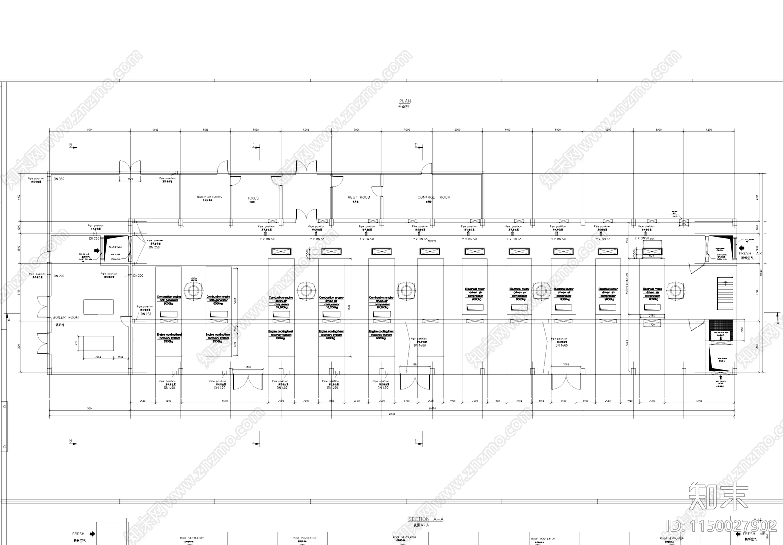 污水处理厂工业建筑cad施工图下载【ID:1150027902】