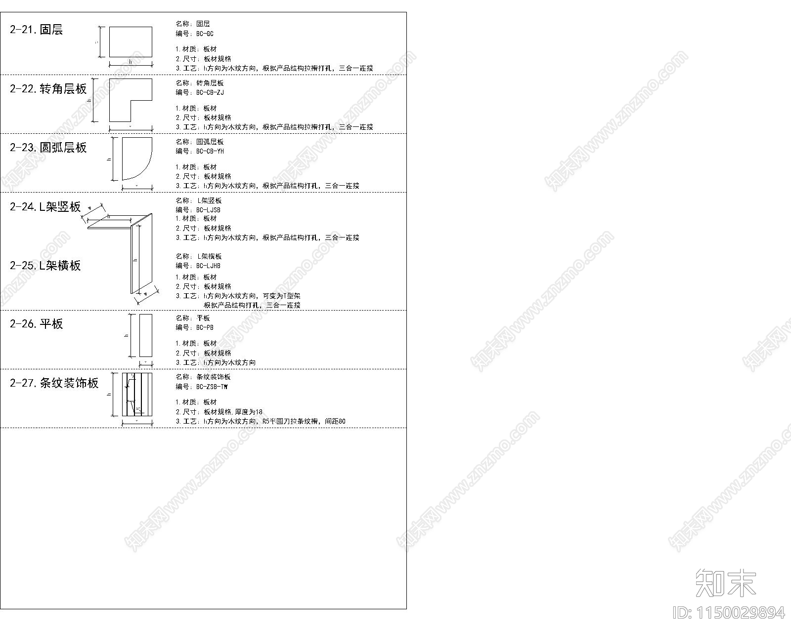 柜体板材标准设计说明cad施工图下载【ID:1150029894】