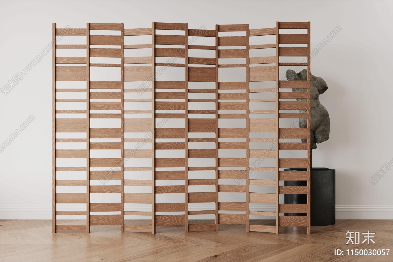 现代实木隔断SU模型下载【ID:1150030057】