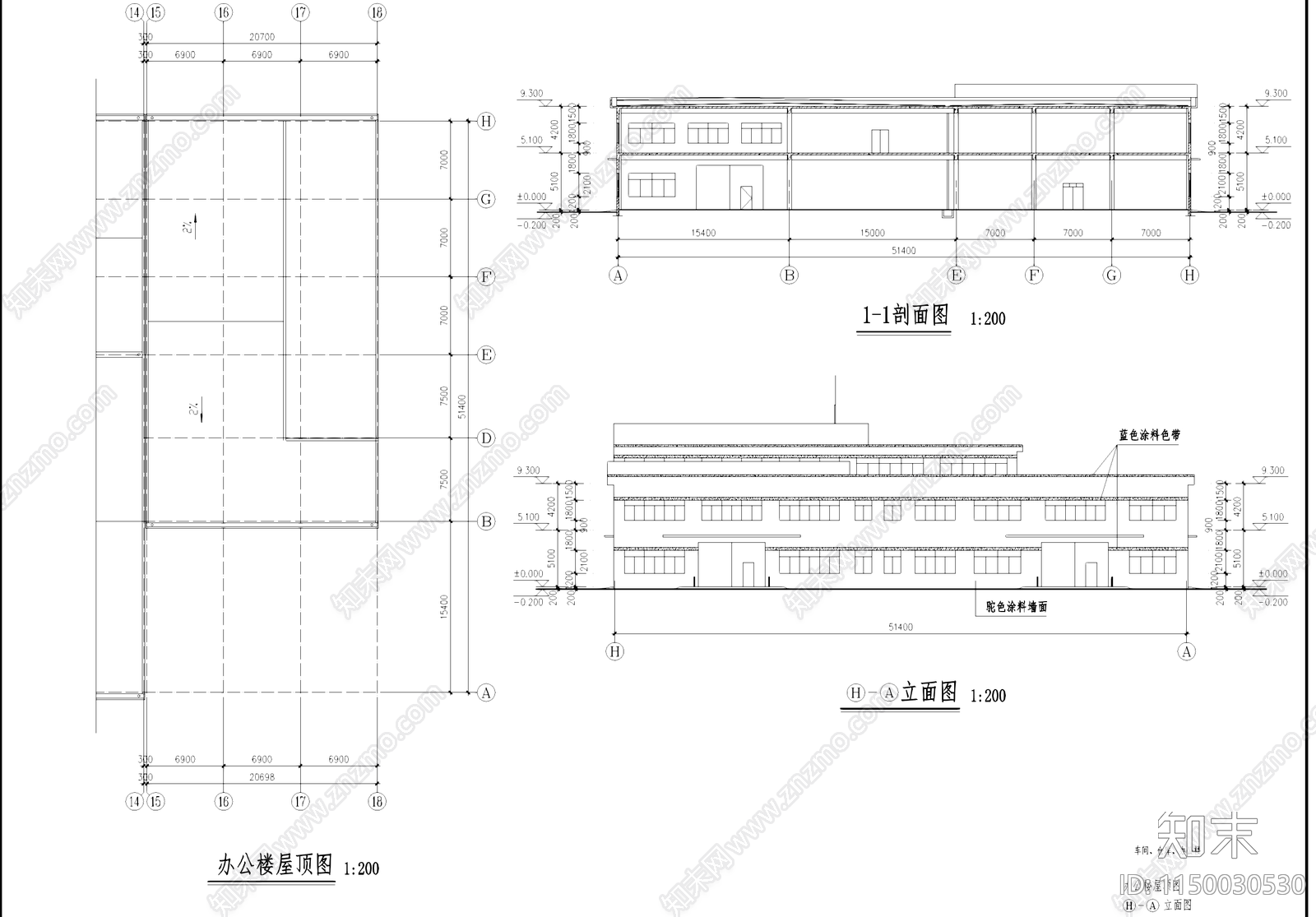 仓库车间厂房办公楼工业建筑cad施工图下载【ID:1150030530】