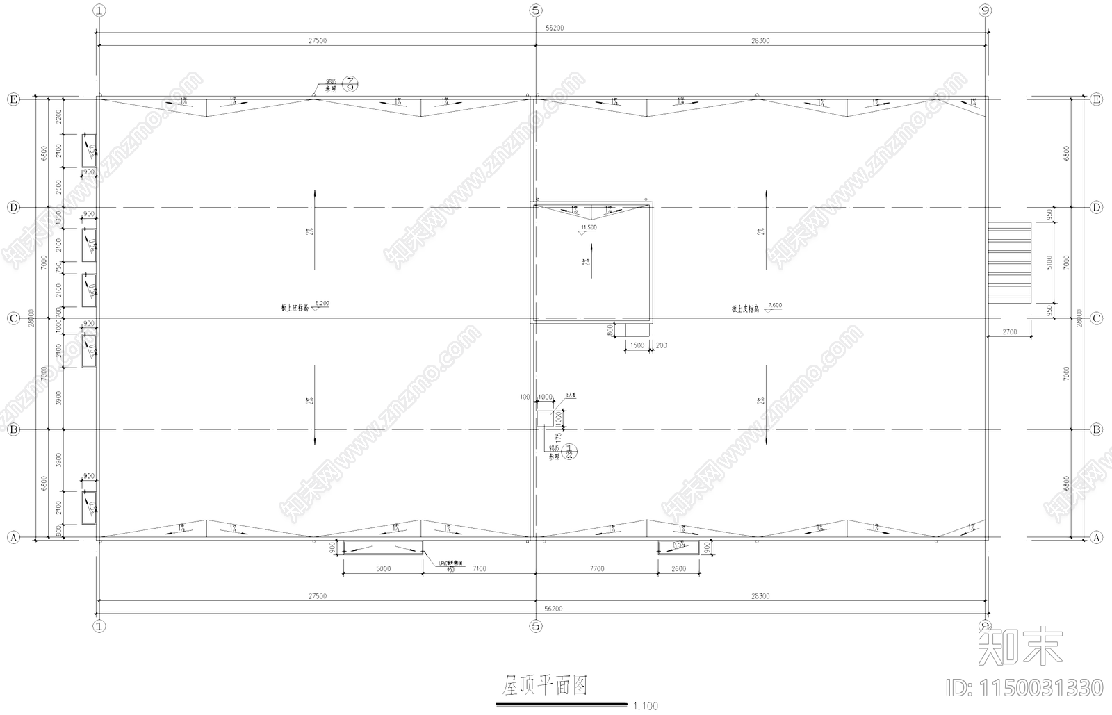 精密模具工厂厂房工业建筑cad施工图下载【ID:1150031330】
