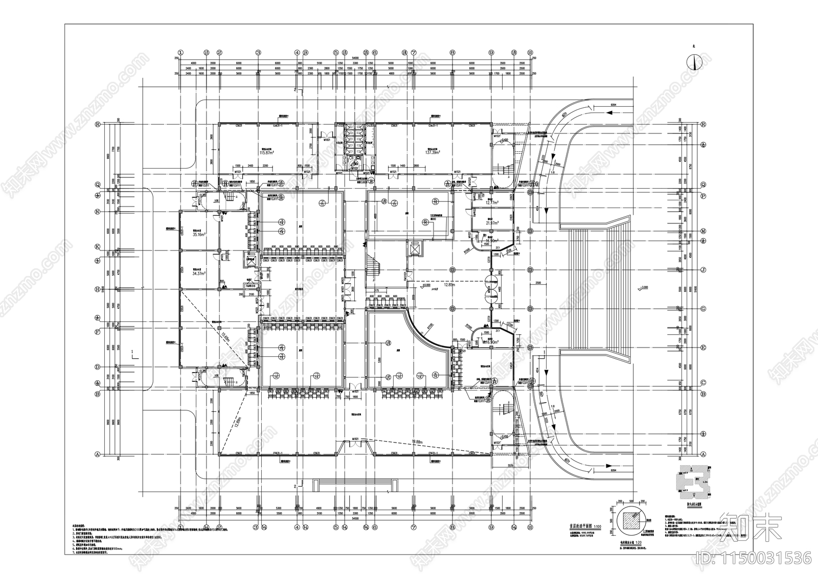 图书馆改造工程建筑cad施工图下载【ID:1150031536】