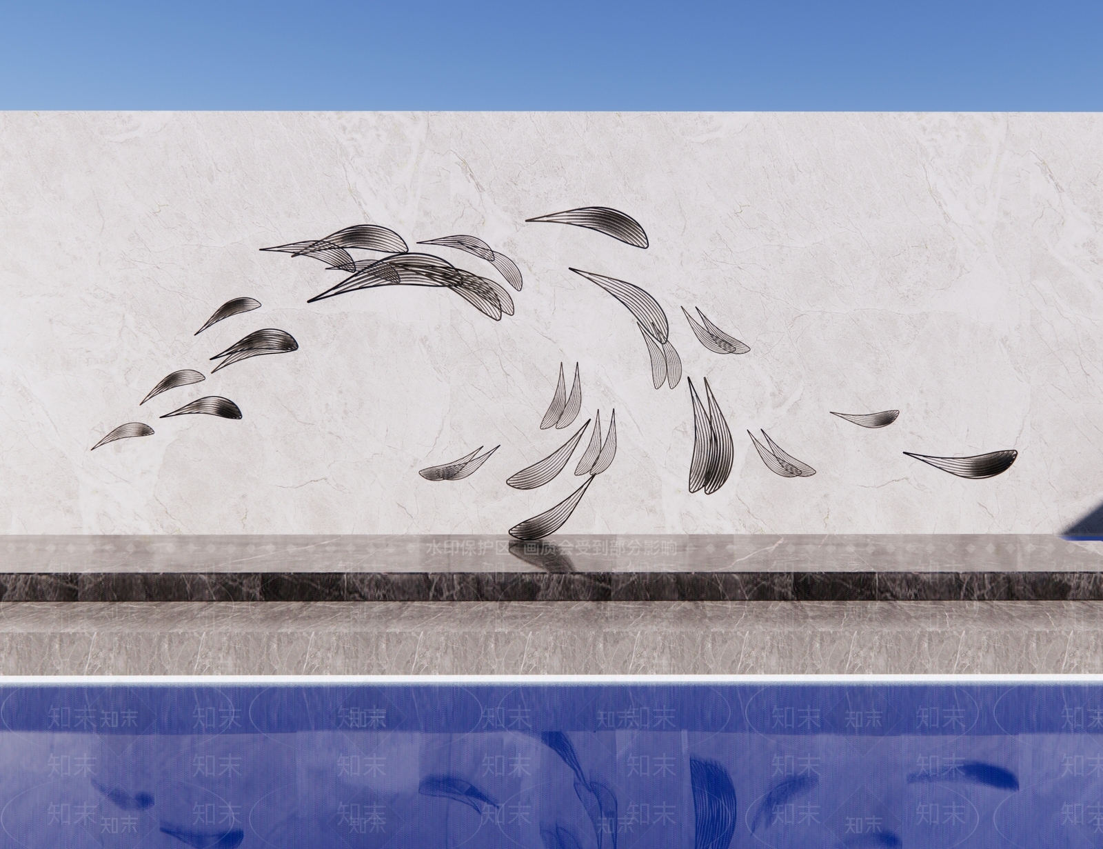 现代鱼雕塑3D模型下载【ID:1150031679】