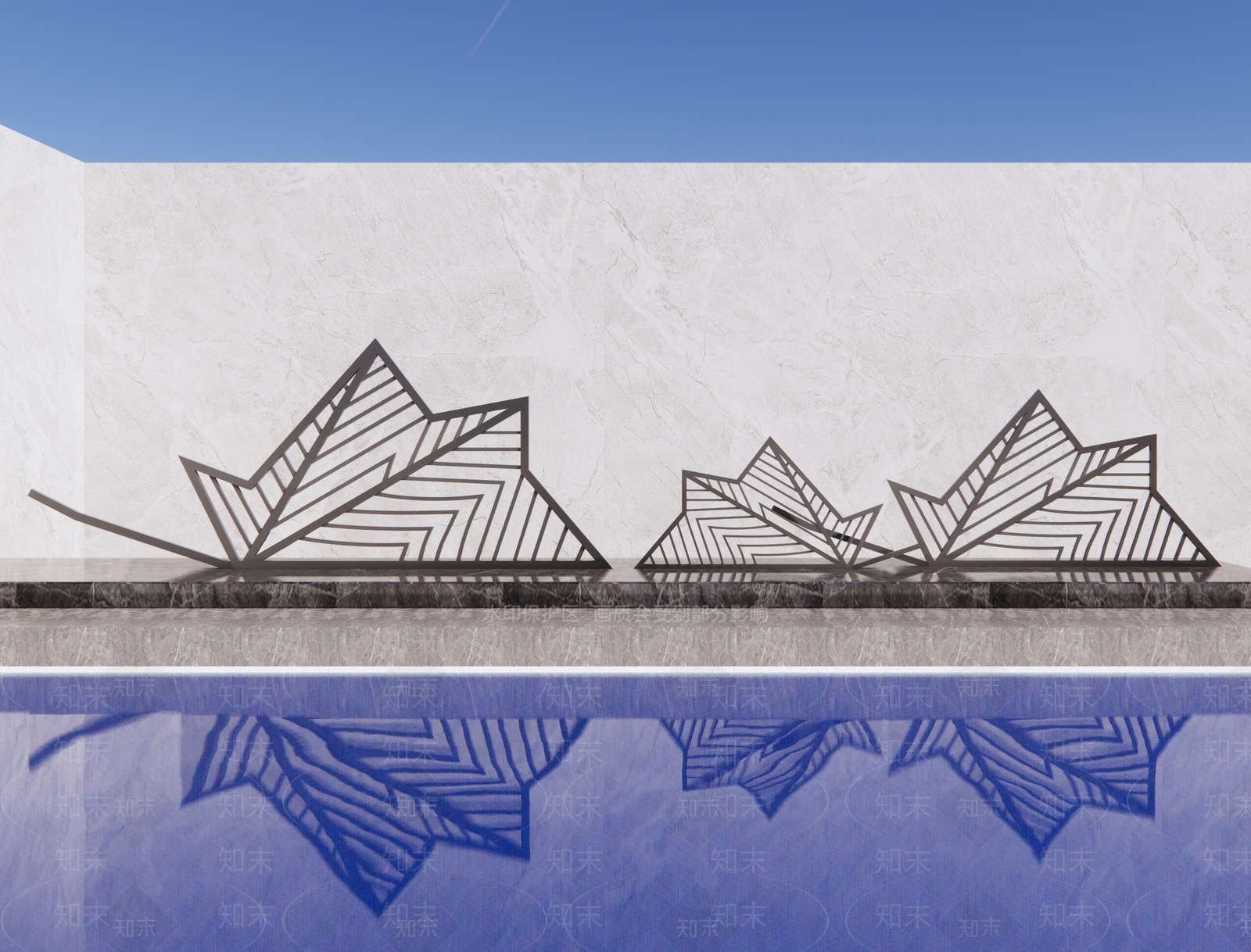 现代树叶雕塑3D模型下载【ID:1150032922】