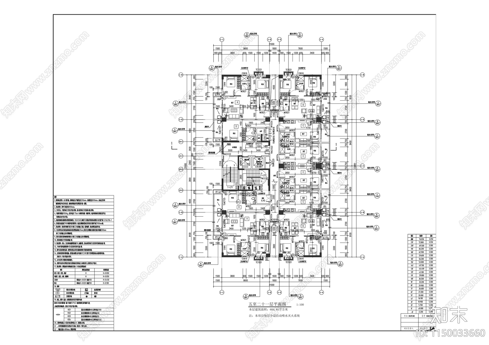 高新技术产业开发区建筑项目cad施工图下载【ID:1150033660】