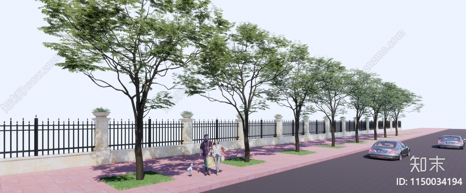 造型行道树SU模型下载【ID:1150034194】