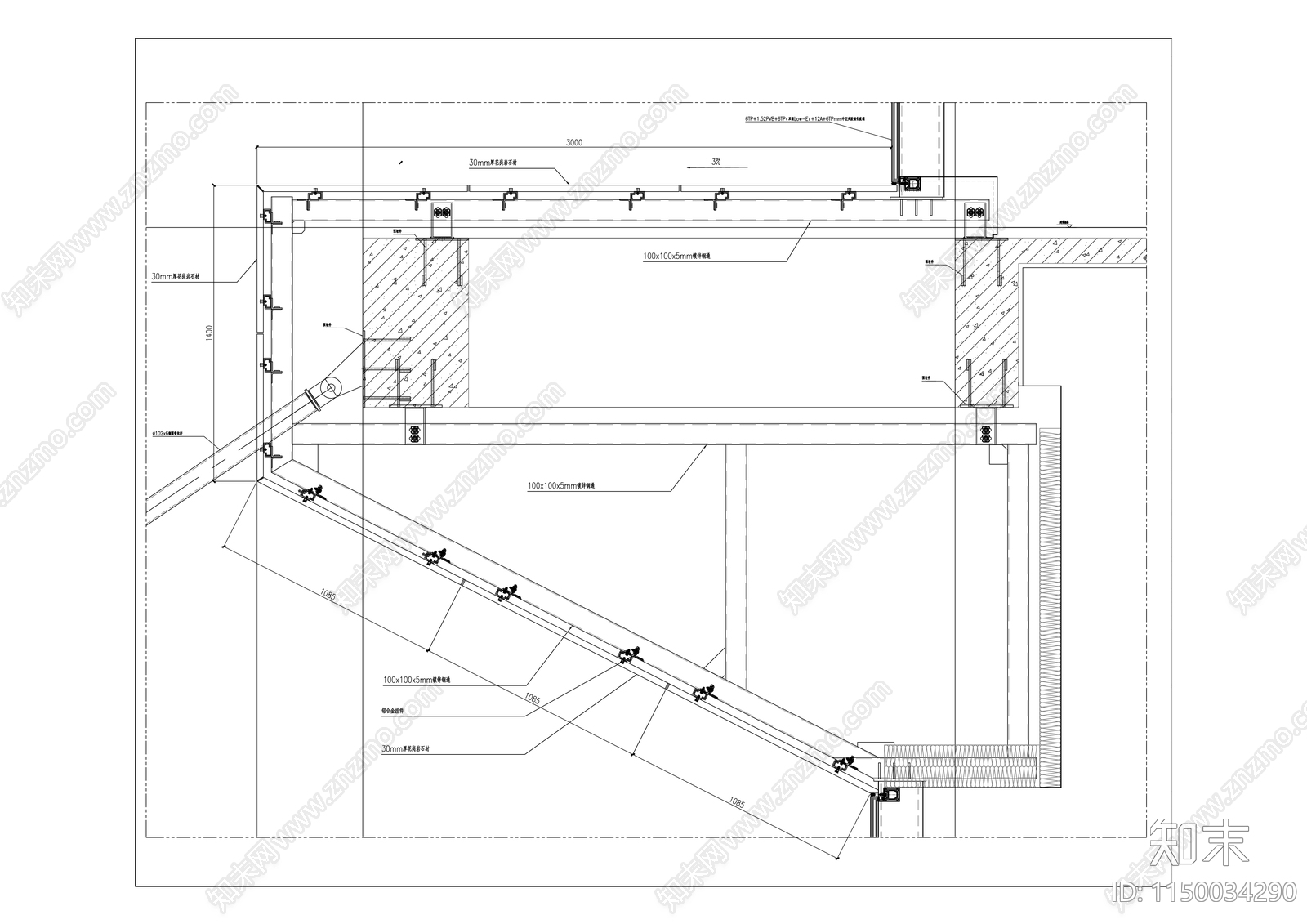 科研中心建筑cad施工图下载【ID:1150034290】