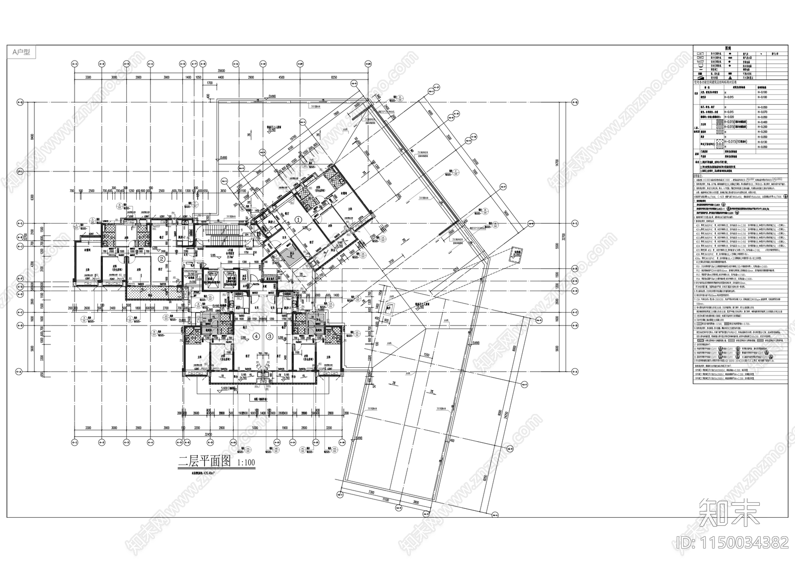 首开熙江玥庭住宅区建筑cad施工图下载【ID:1150034382】