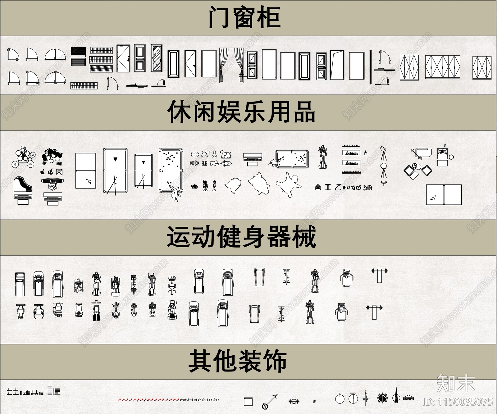 最新家装厨卫家具动态图块施工图下载【ID:1150035075】