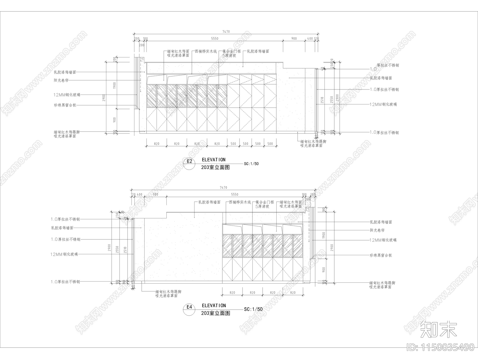 办公室室内cad施工图下载【ID:1150035490】