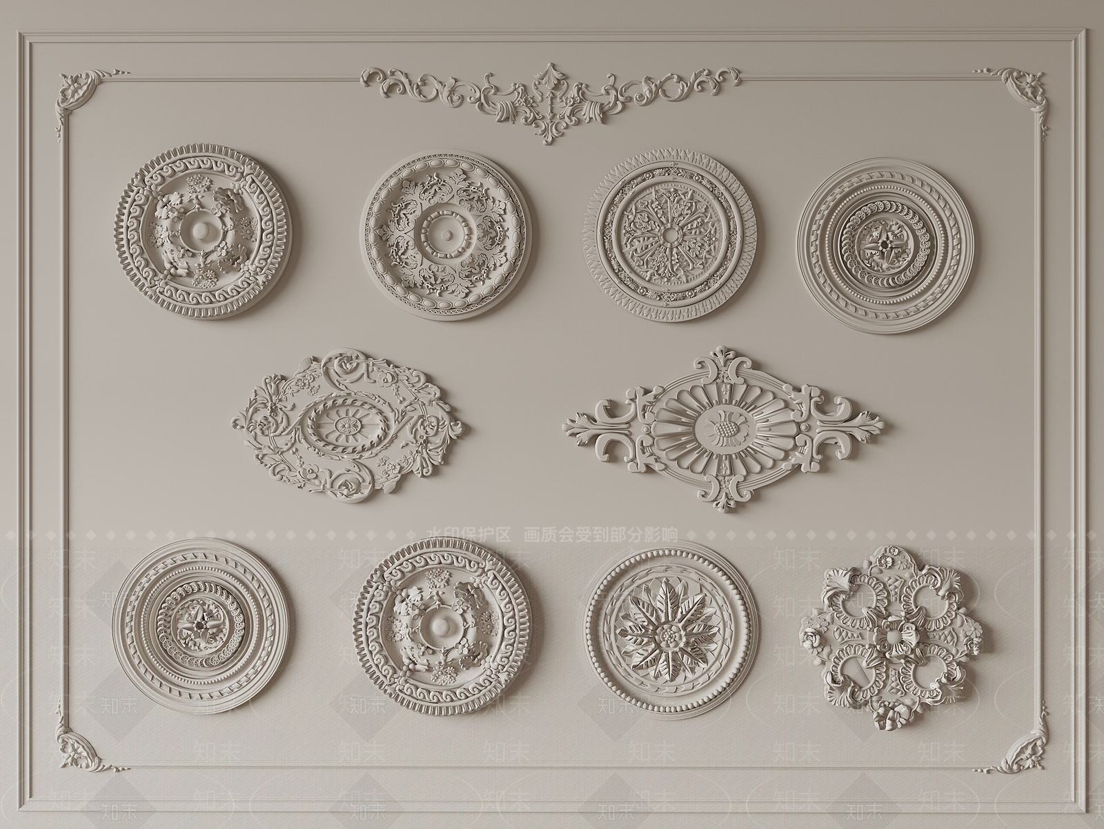 法式雕花3D模型下载【ID:1150037848】