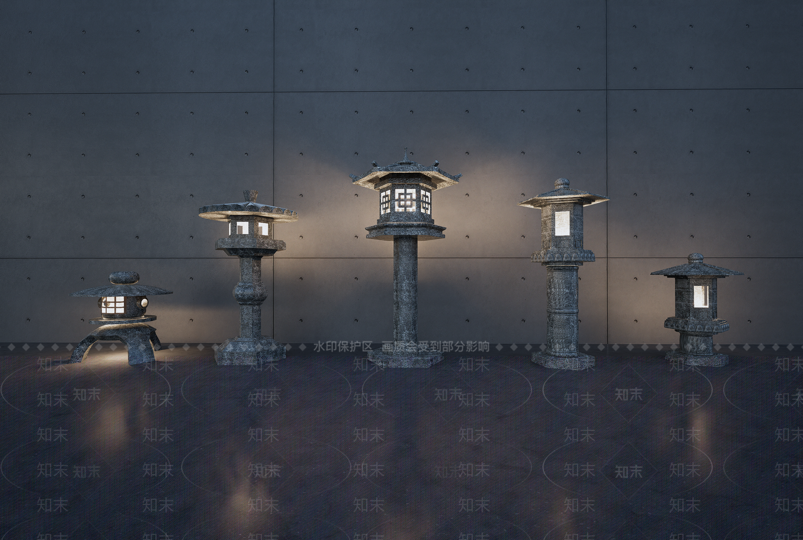 日式石灯SU模型下载【ID:1150037937】