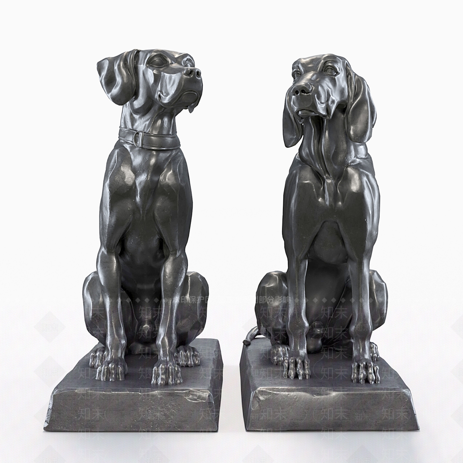 现代小狗雕塑摆件SU模型下载【ID:1150111892】