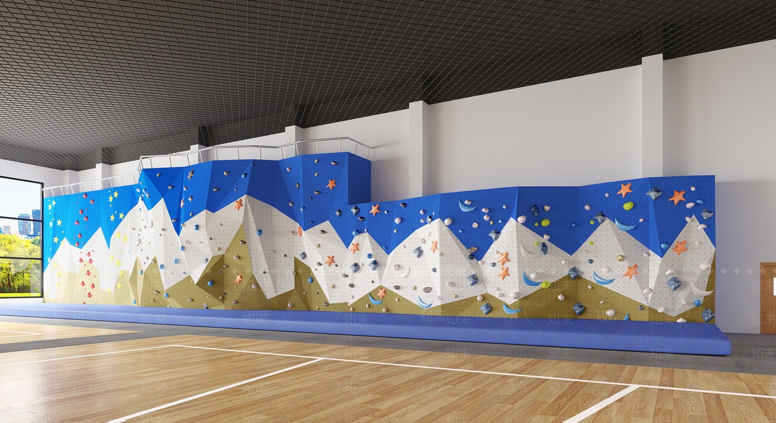 现代攀岩墙3D模型下载【ID:1150040250】