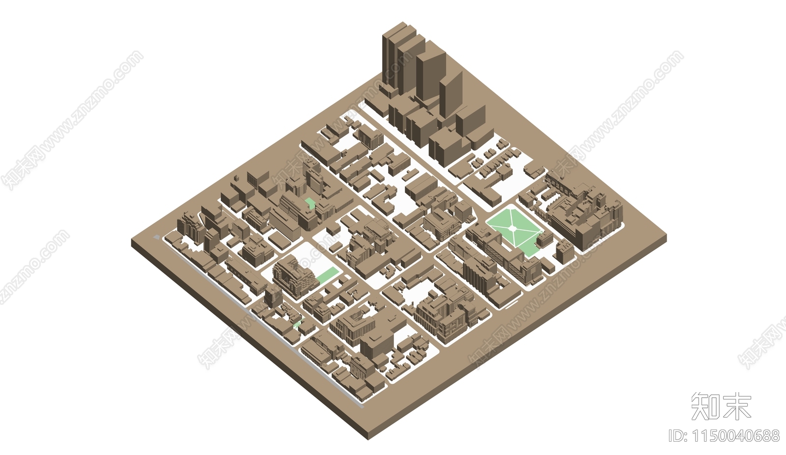 手工木制建筑沙盘SU模型下载【ID:1150040688】