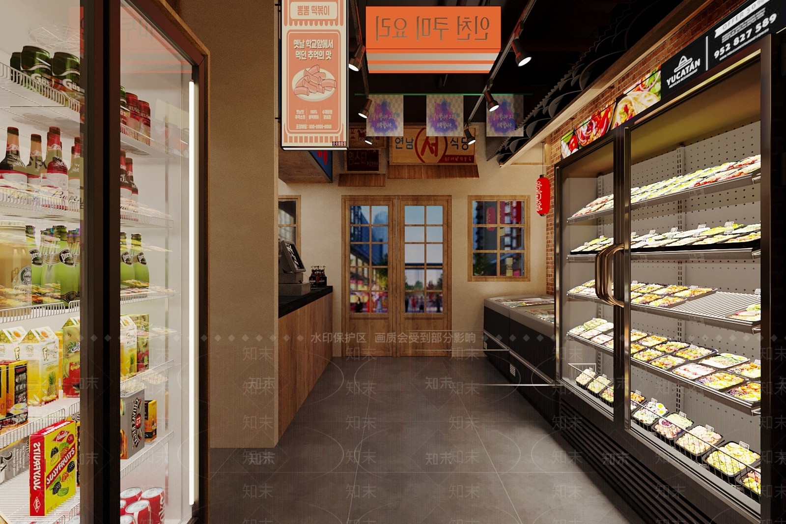 工业风韩式烤肉店SU模型下载【ID:1150041688】