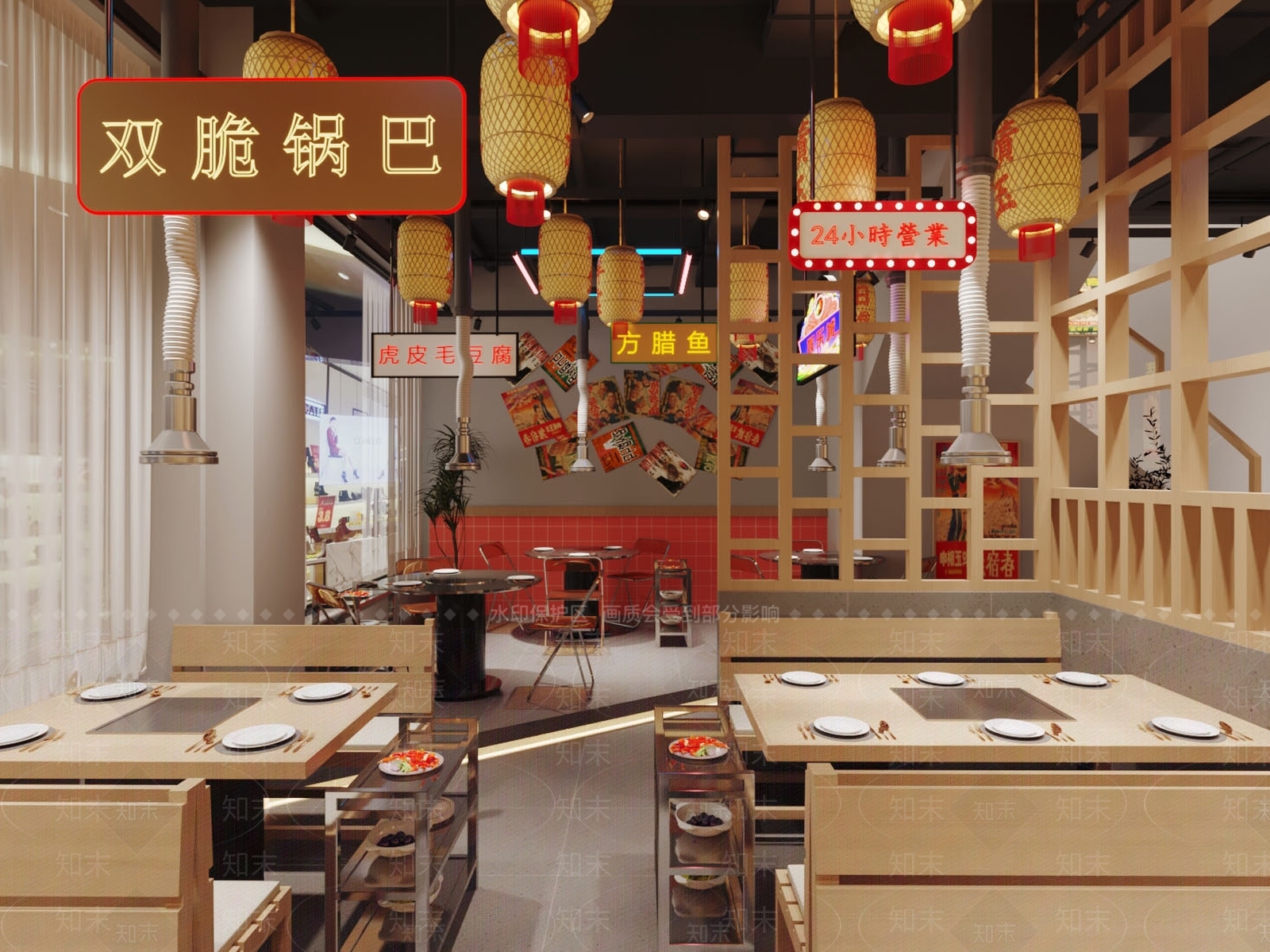 工业风火锅店3D模型下载【ID:1214172206】