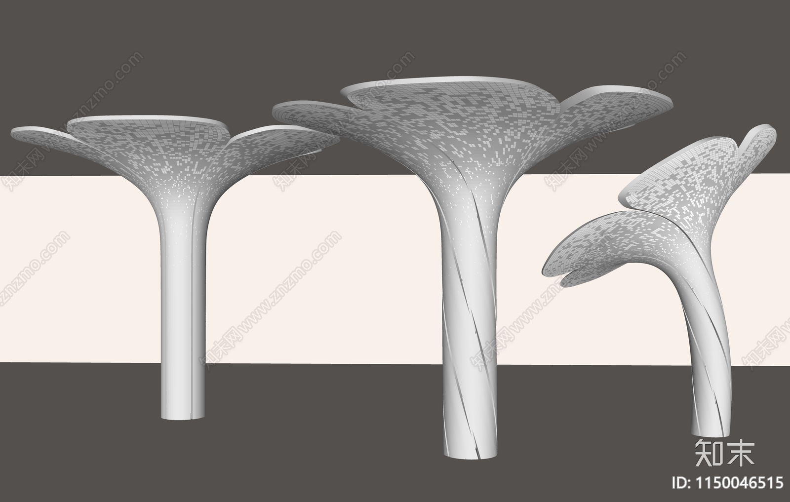 现代异形花瓣柱子SU模型下载【ID:1150046515】