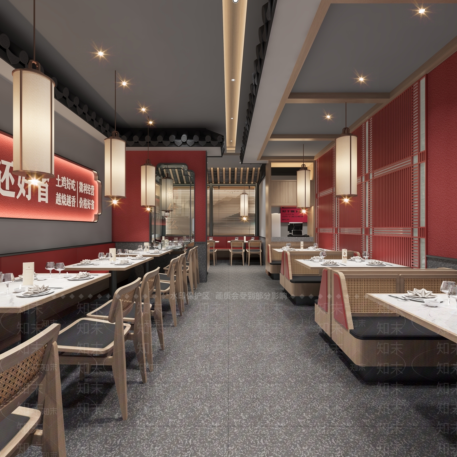 现代中餐厅3D模型下载【ID:1150047203】