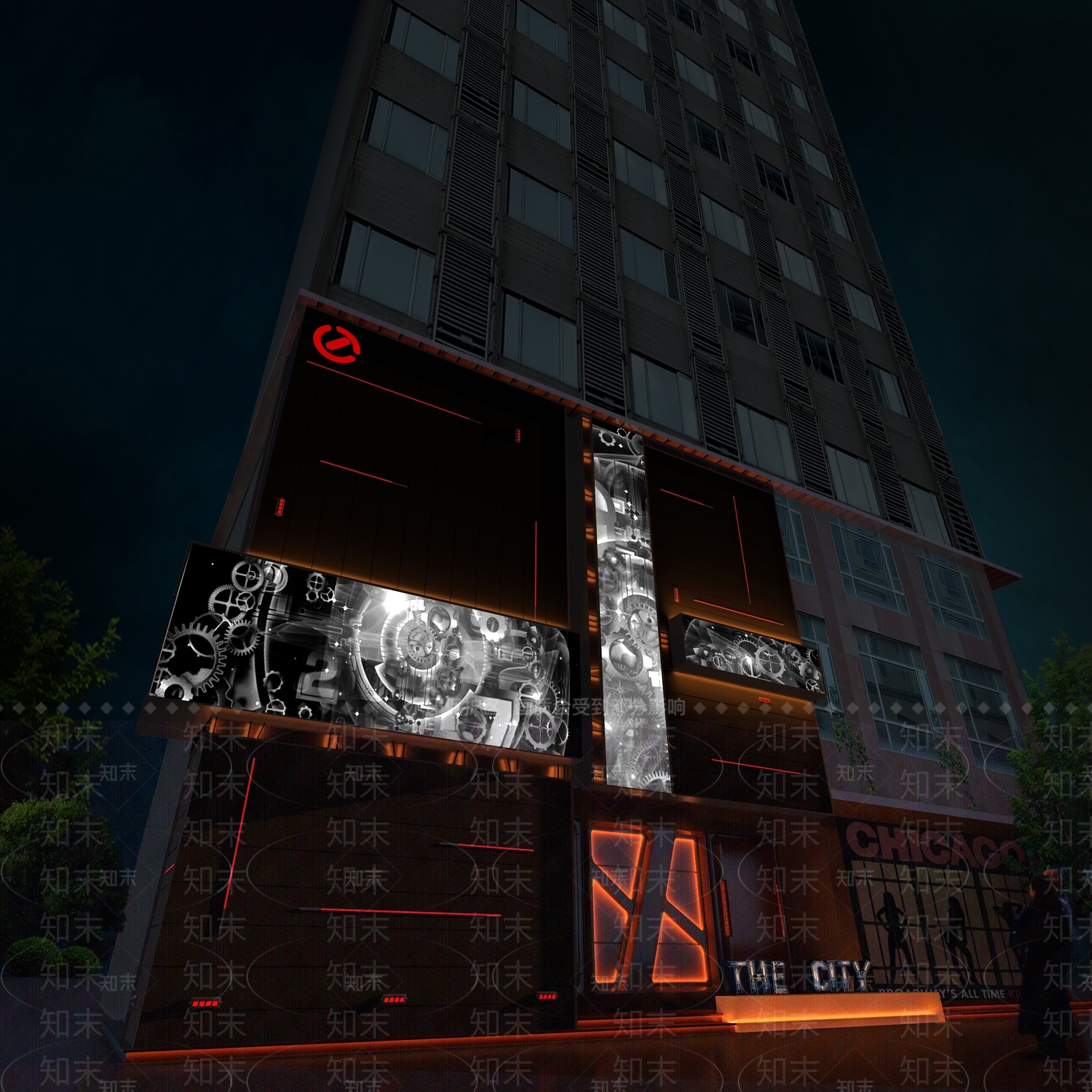 机械朋克风酒吧门头3D模型下载【ID:1150097666】