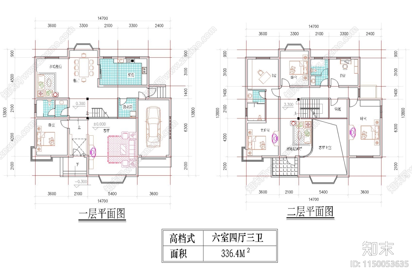 11套别墅户型建筑平面图施工图下载【ID:1150053635】