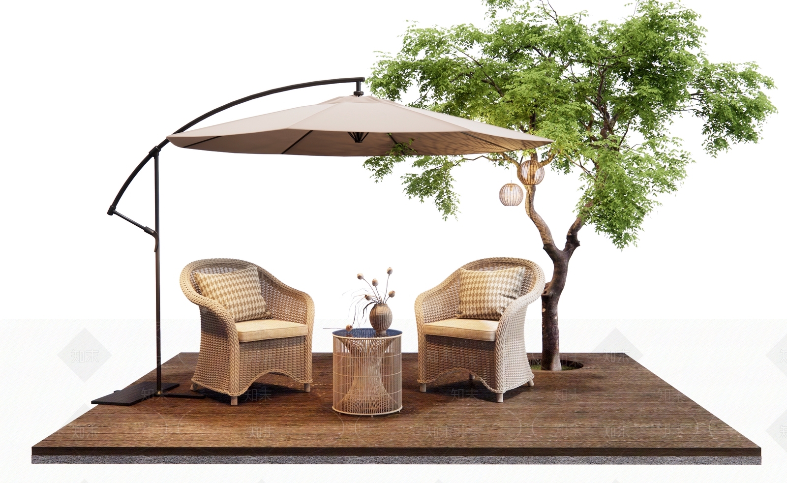 现代户外藤椅SU模型下载【ID:1150057463】