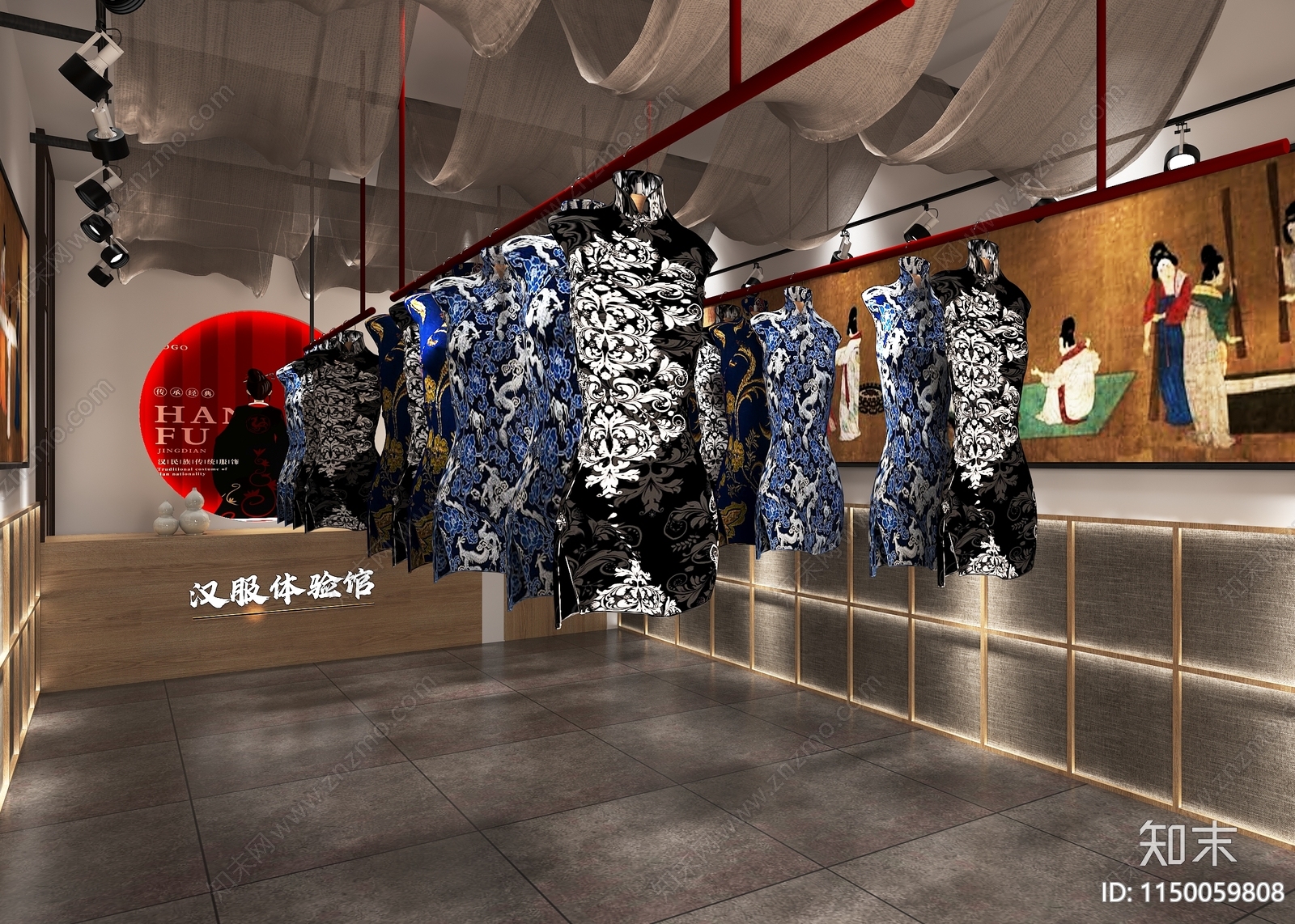 新中式旗袍店3D模型下载【ID:1150059808】