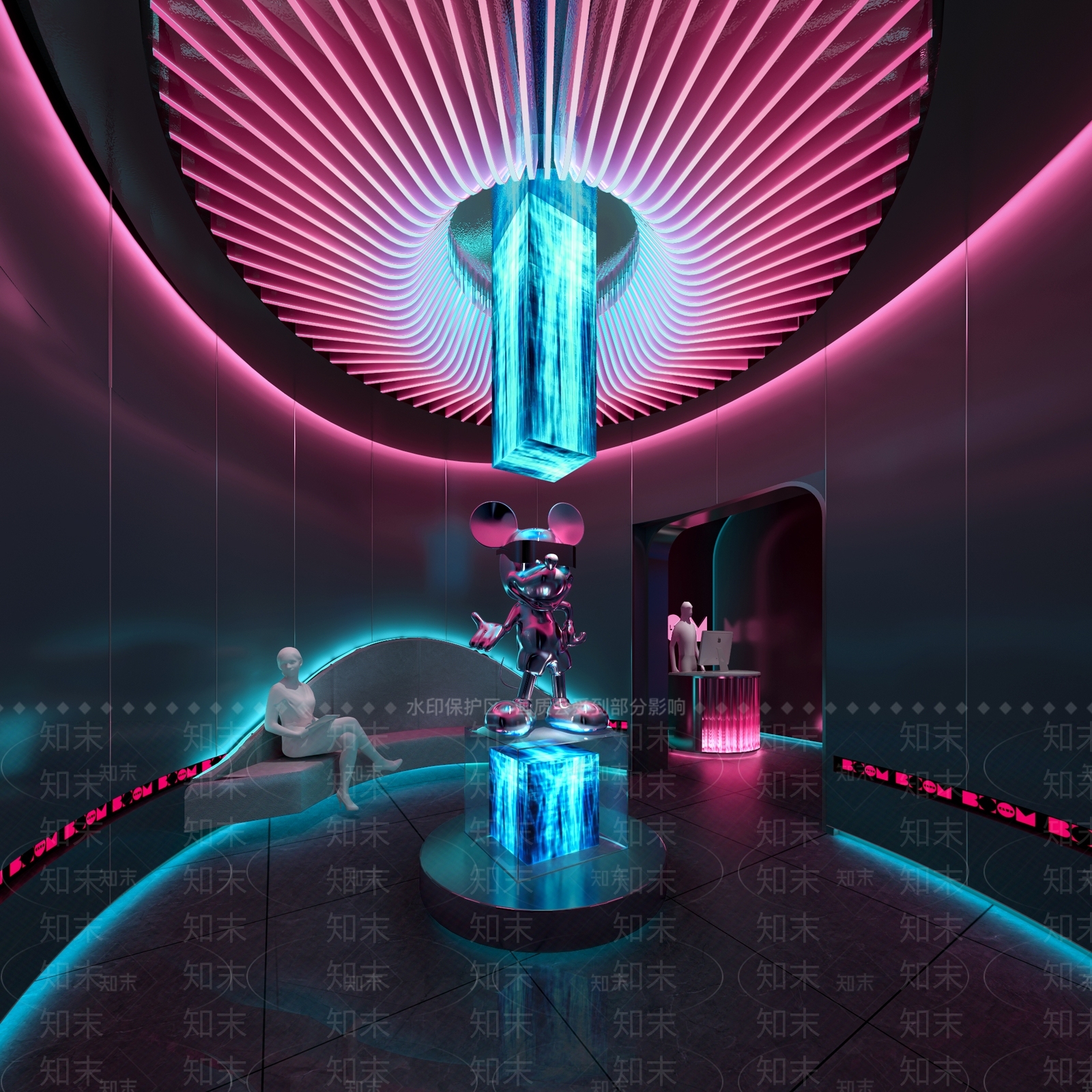 现代KTV前厅3D模型下载【ID:1150060754】