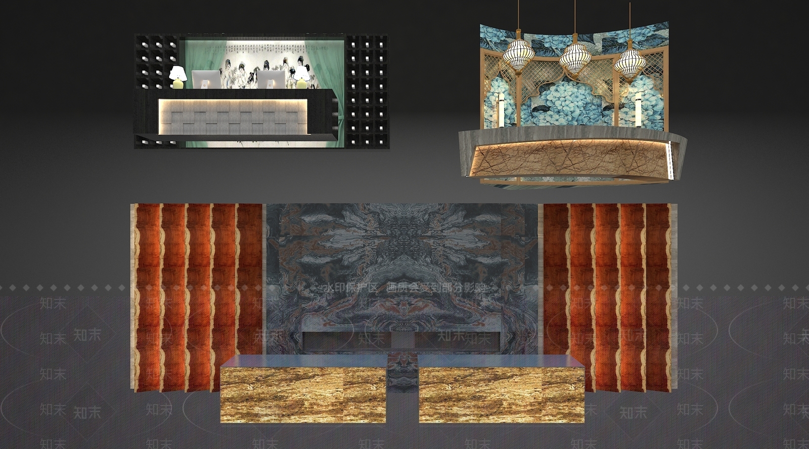 新中式接待台3D模型下载【ID:1150069997】