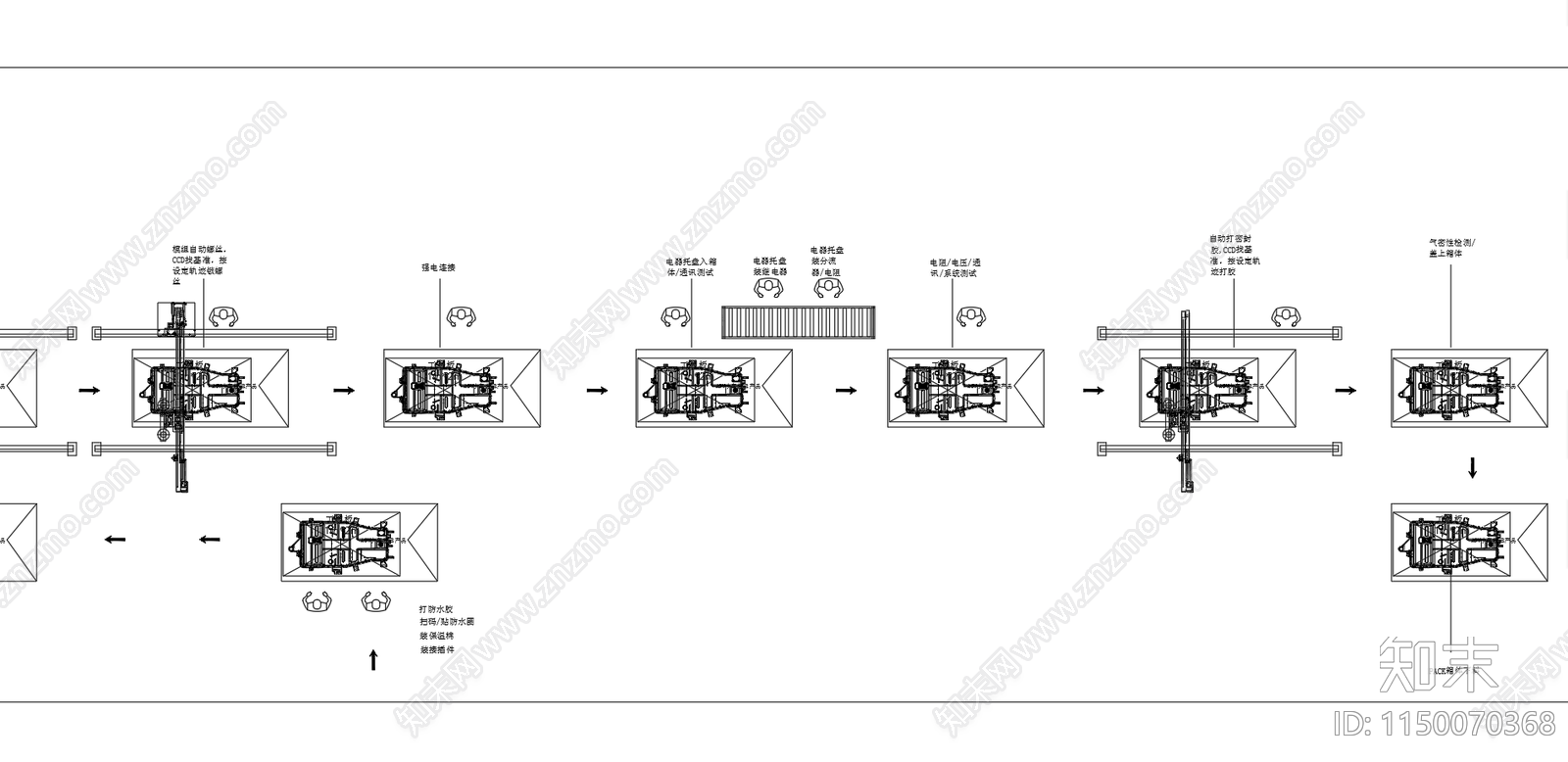 新能源汽车动力电池全自动组装线cad施工图下载【ID:1150070368】