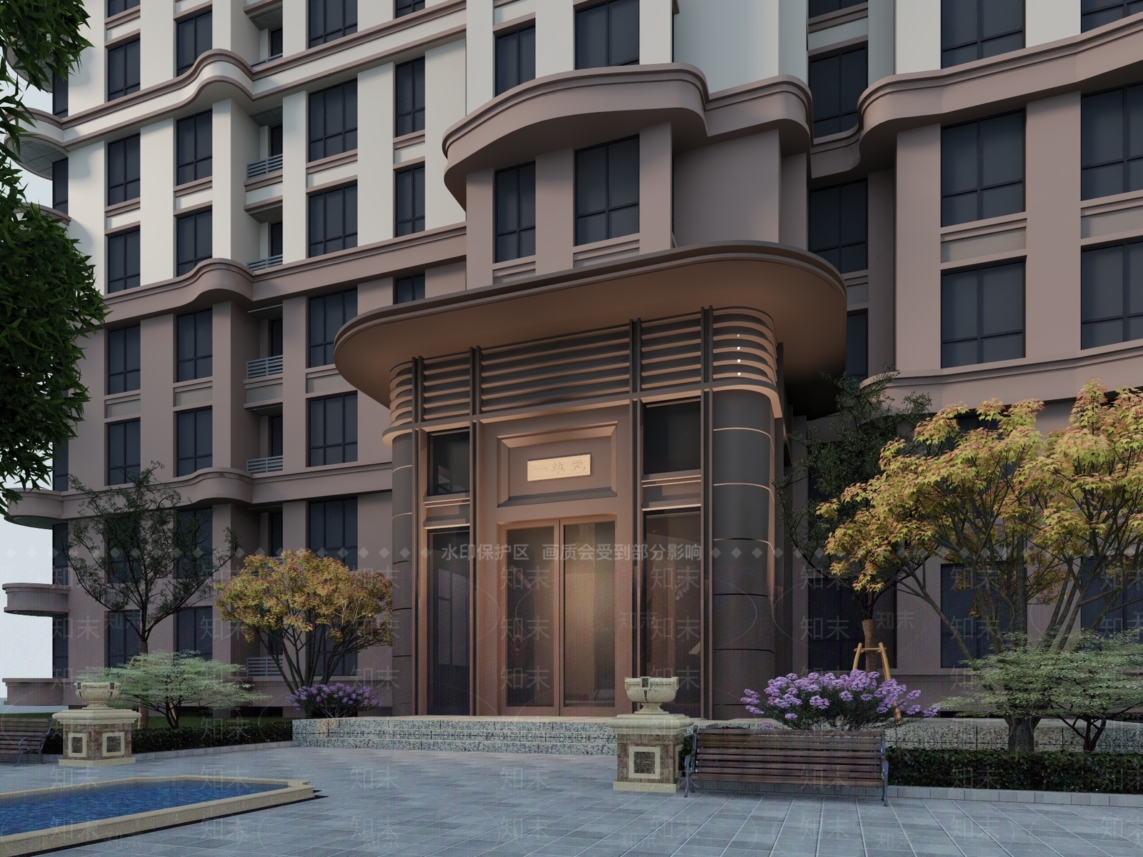 现代小区入口大门3D模型下载【ID:1150070534】