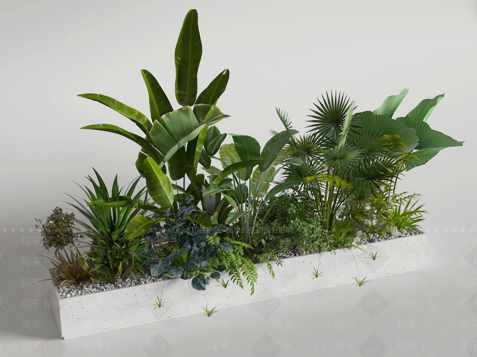 现代植物花箱3D模型下载【ID:1150071364】