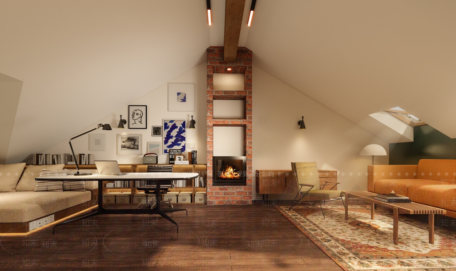 美式阁楼单身公寓3D模型下载【ID:1150180472】