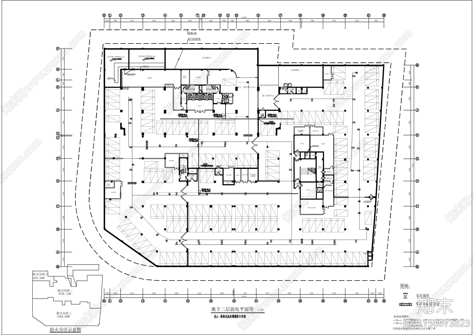 地下停车场视频车位引导系统cad施工图下载【ID:1150073823】