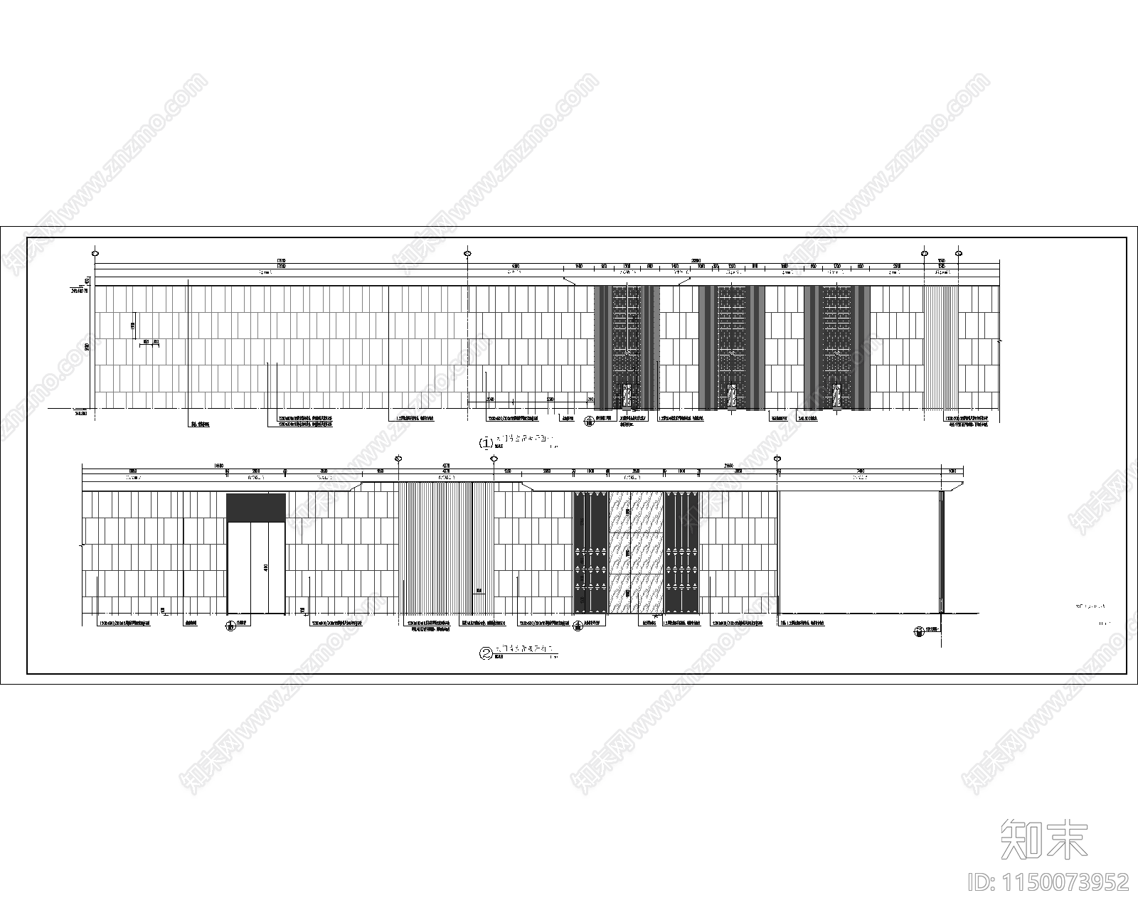 景观入口大门做法详图cad施工图下载【ID:1150073952】