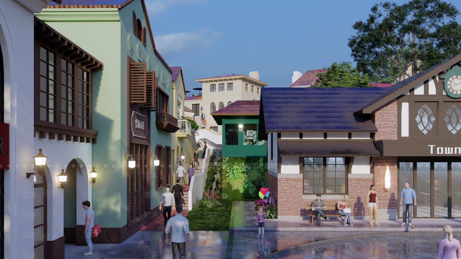 欧式山地文旅小镇SU模型下载【ID:1150088673】