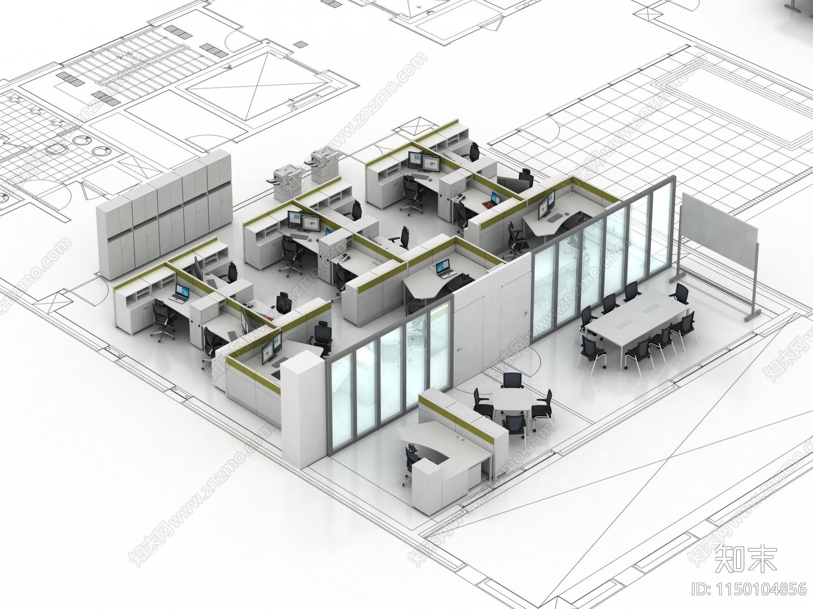 现代办公家具3D模型下载【ID:1150104856】