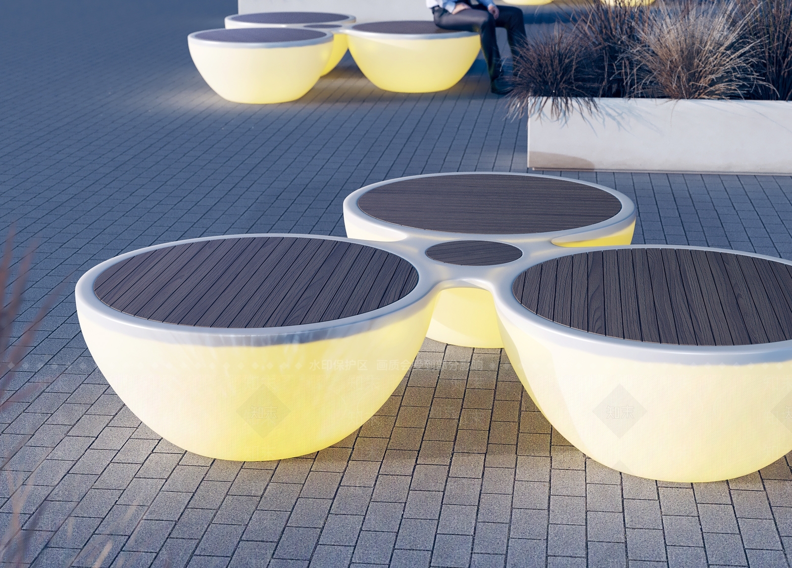 现代户外亚克力发光休闲凳3D模型下载【ID:1150081005】