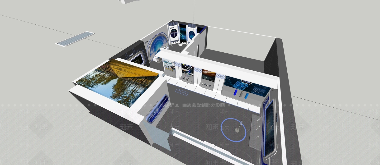 现代科技展厅SU模型下载【ID:1150083019】