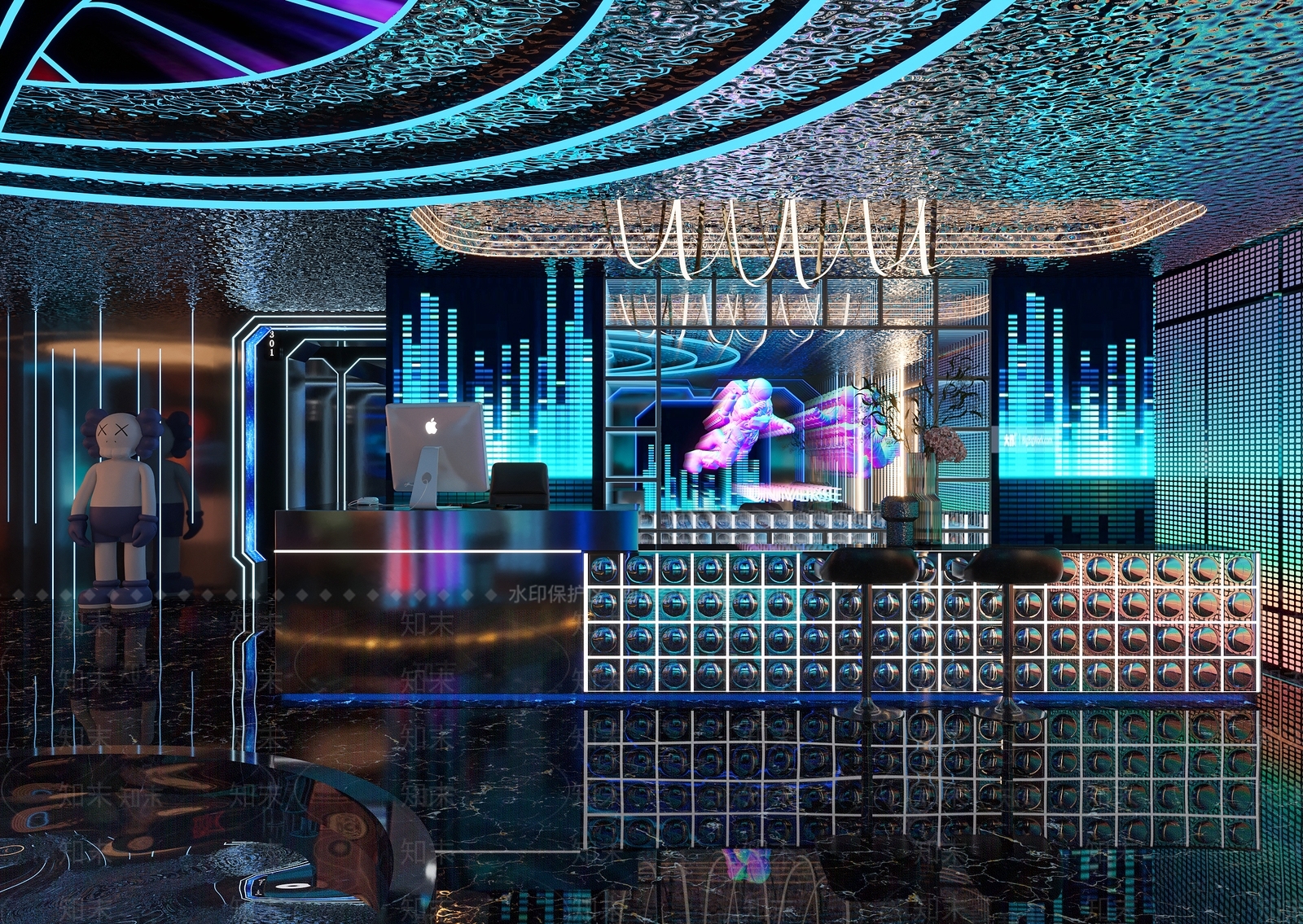 现代KTV大厅3D模型下载【ID:1150084722】