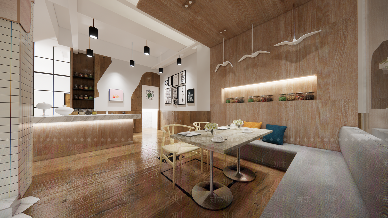 现代网红奶茶店SU模型下载【ID:1150089223】