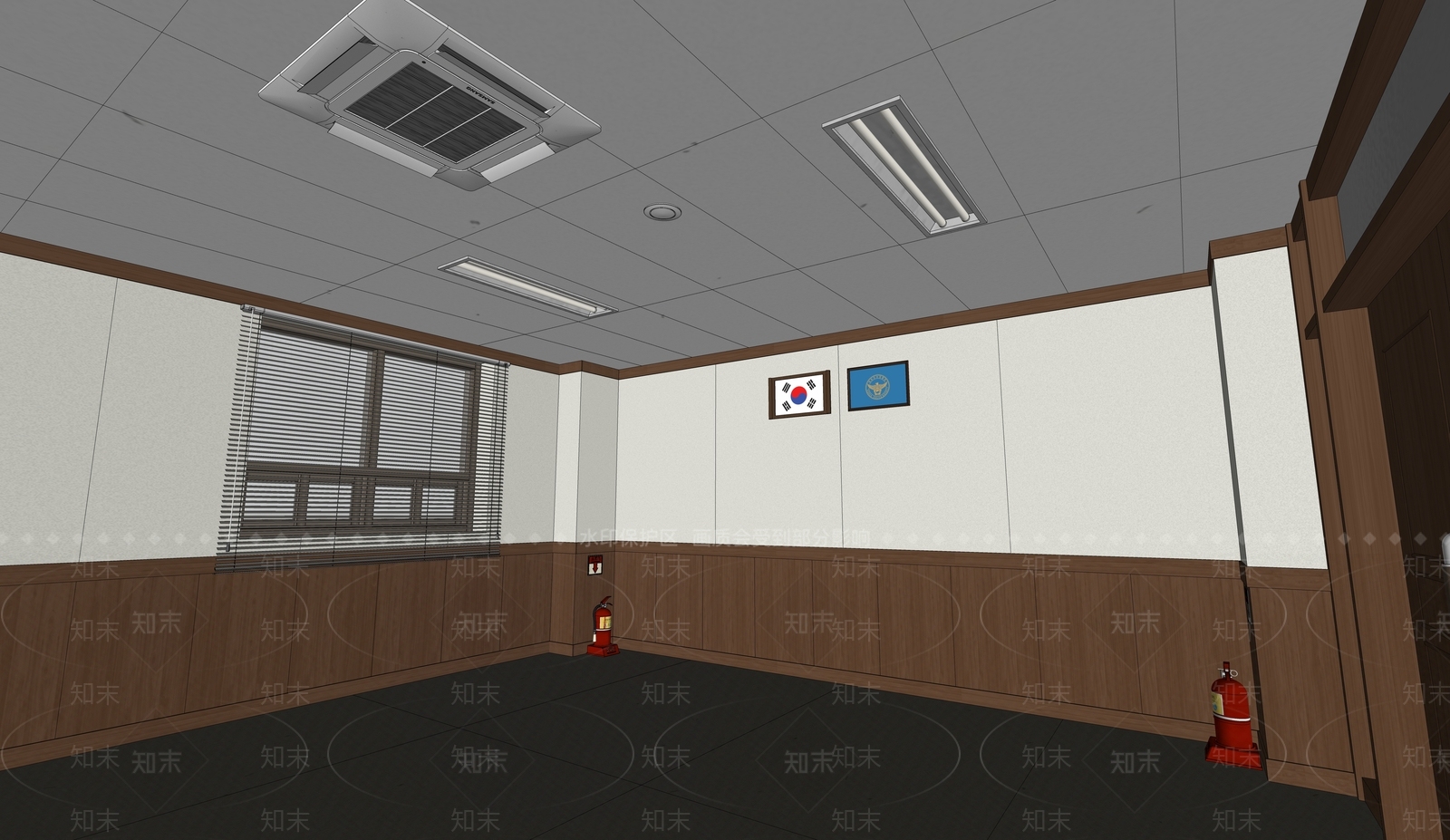 现代警察局排练室游戏场景SU模型下载【ID:1150094728】