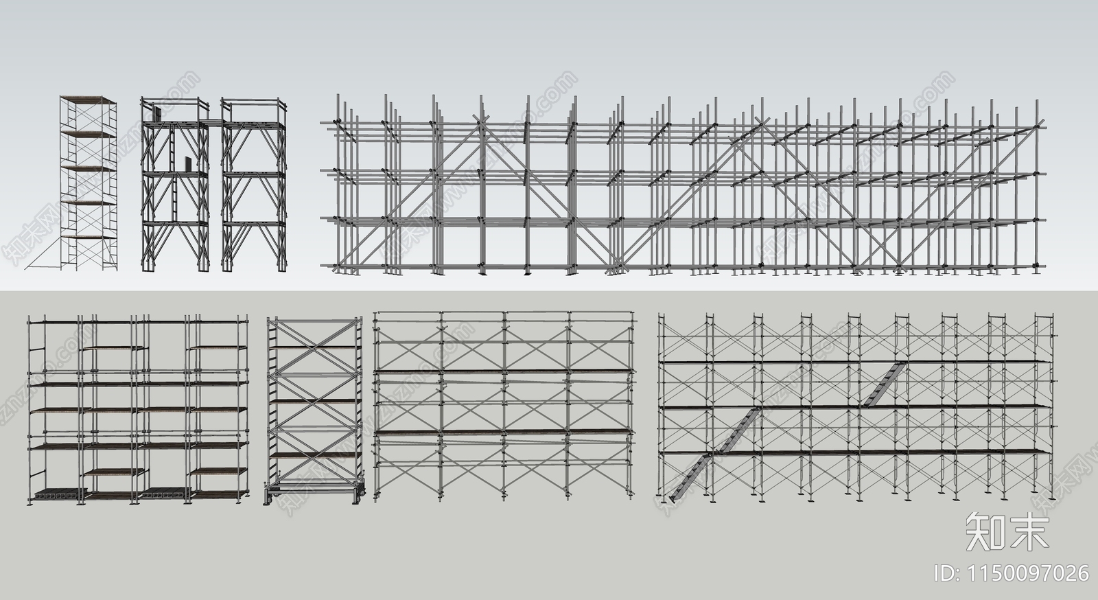 工地脚手架SU模型下载【ID:1150097026】