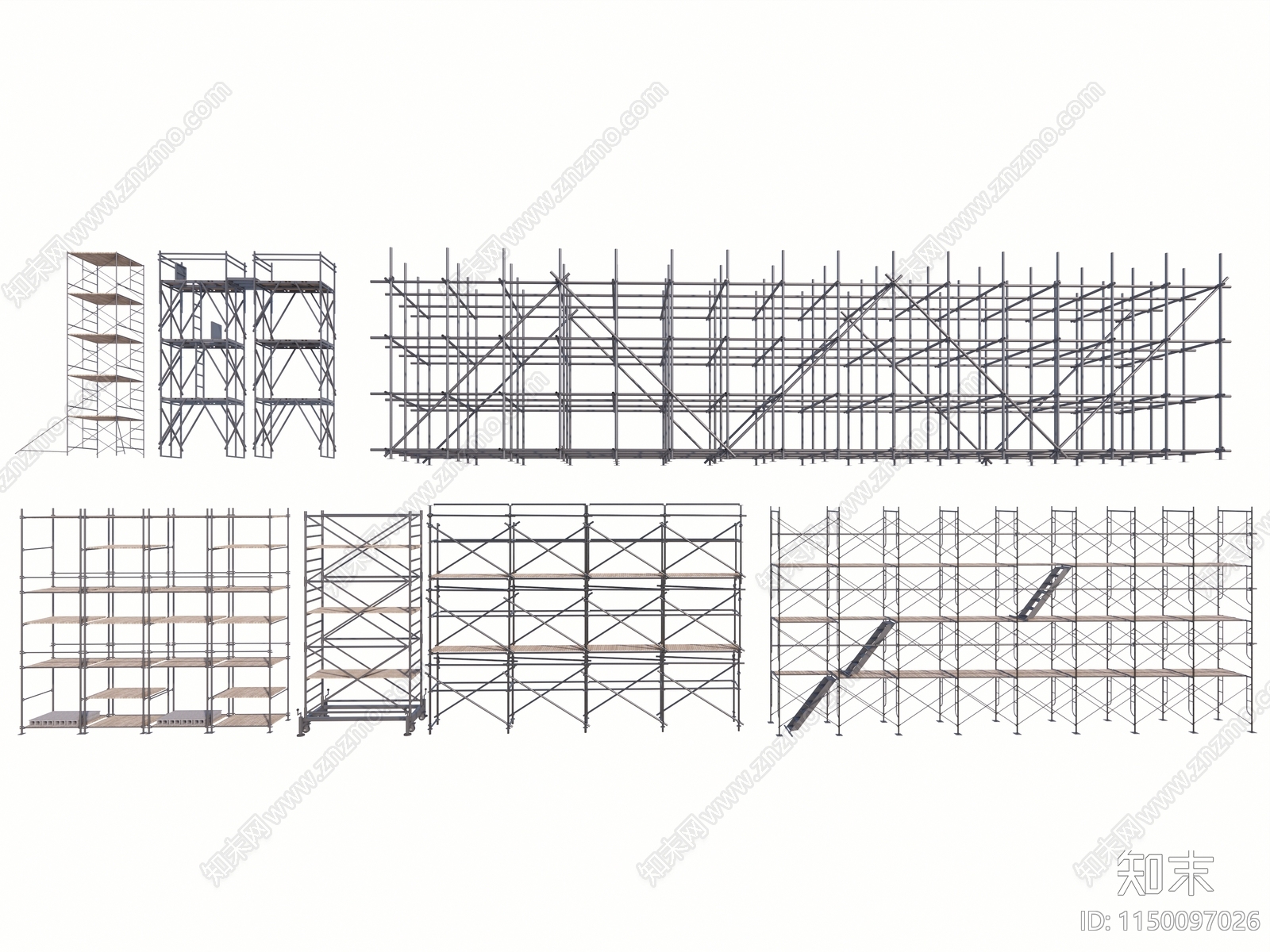 工地脚手架SU模型下载【ID:1150097026】