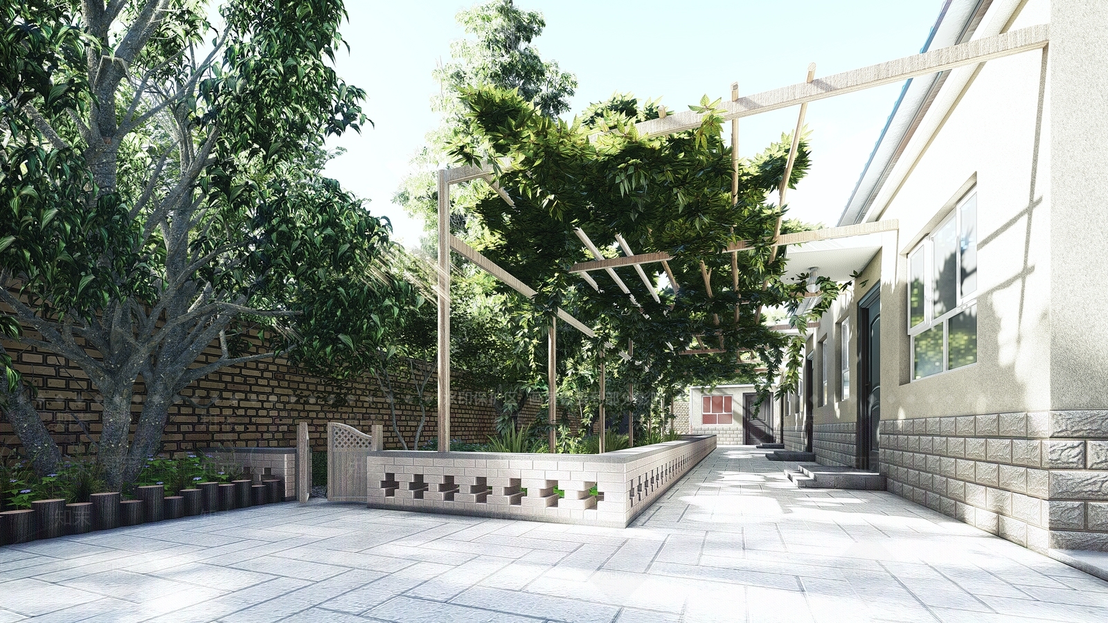 现代乡村庭院SU模型下载【ID:1150099075】