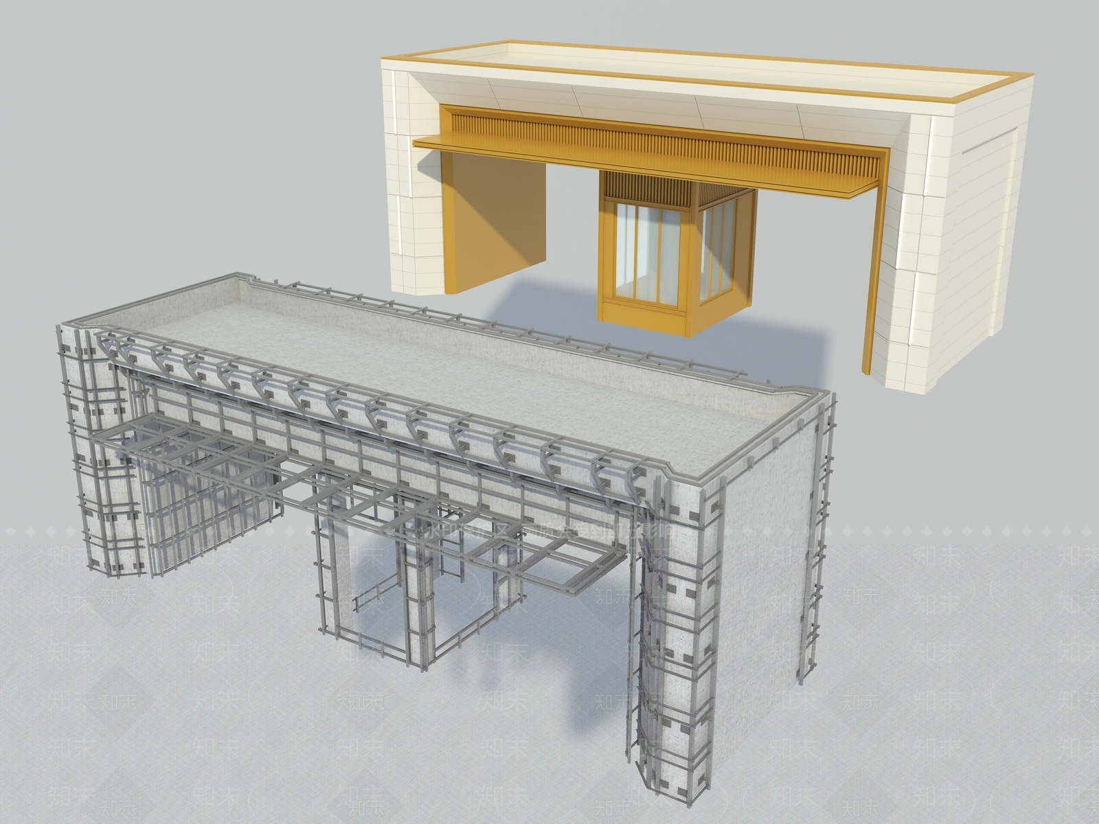 小区大门3D模型下载【ID:1150101513】